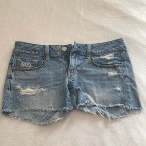 Jean shorts with grays and rhinestones